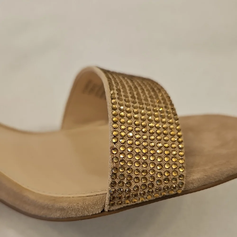 Vince Camuto Tan Suede Block Heel Sandals sz 10 - Picture 6 of 9